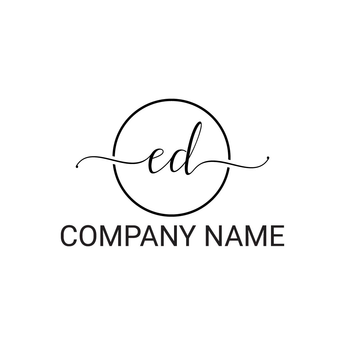 letter ed logo or icon design vectror image template 100