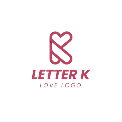 Creative Letter K and love logo design cover image.