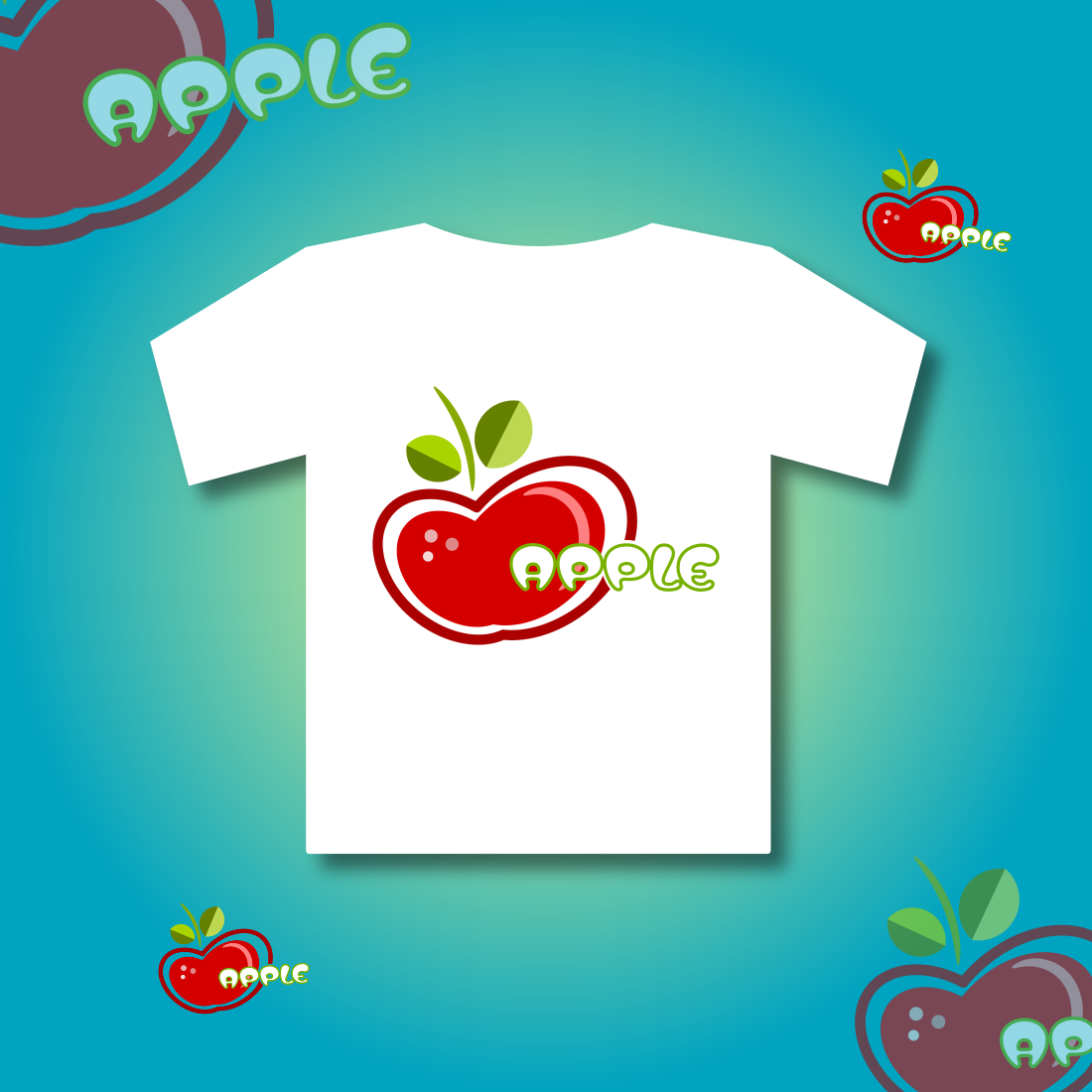 Apple T-shirt Design preview image.