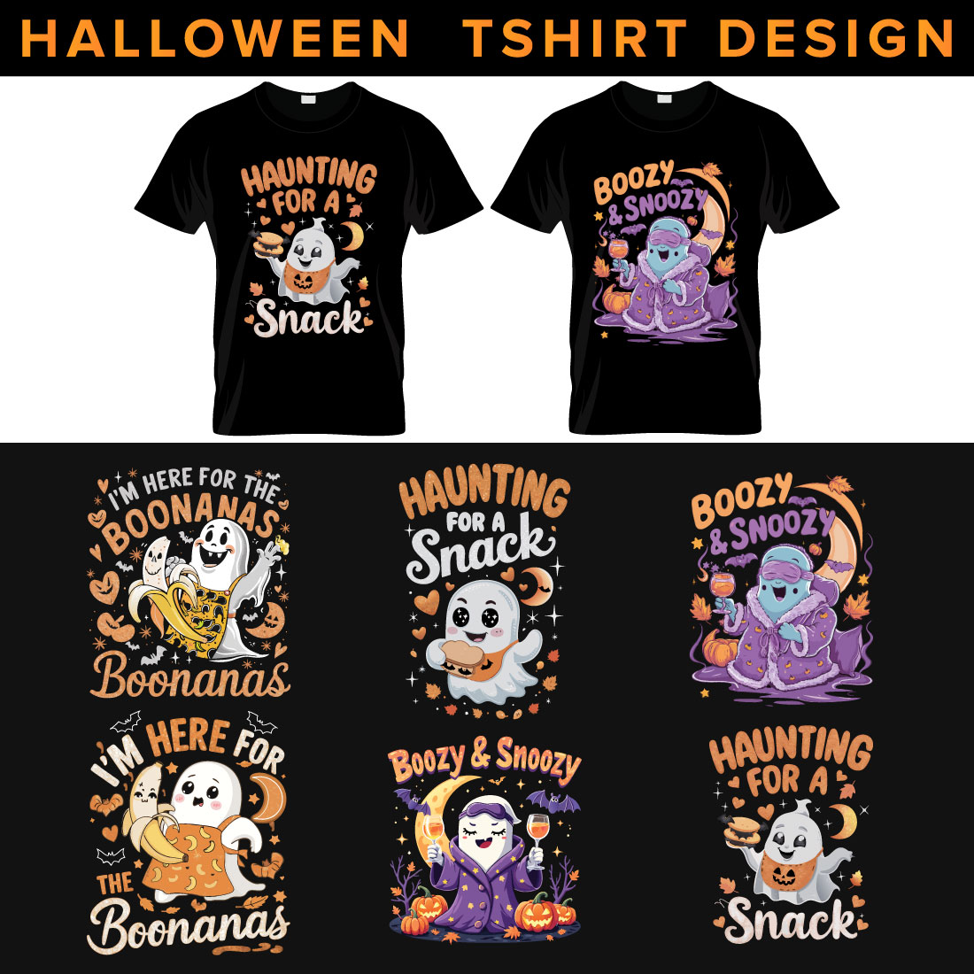 Halloween Tshirt Design Bundle cover image.