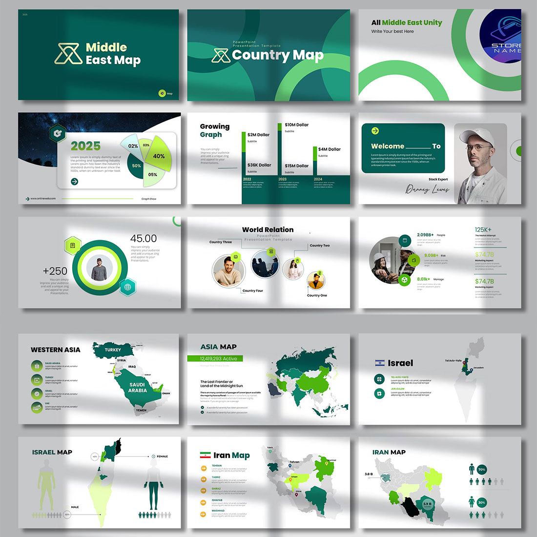 Middle East business development Template preview image.