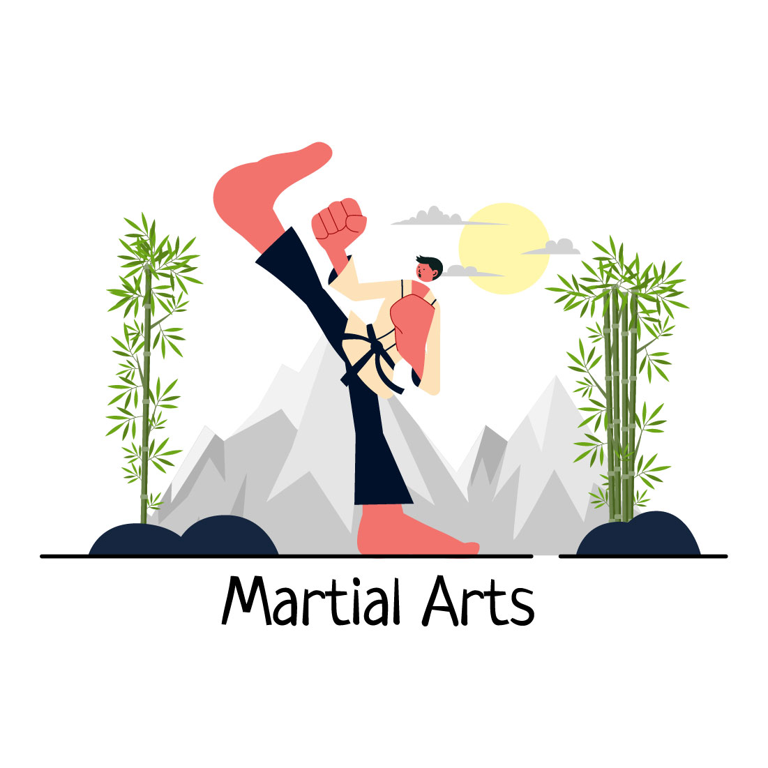 9 Martial Arts Vector Illustration cover image.