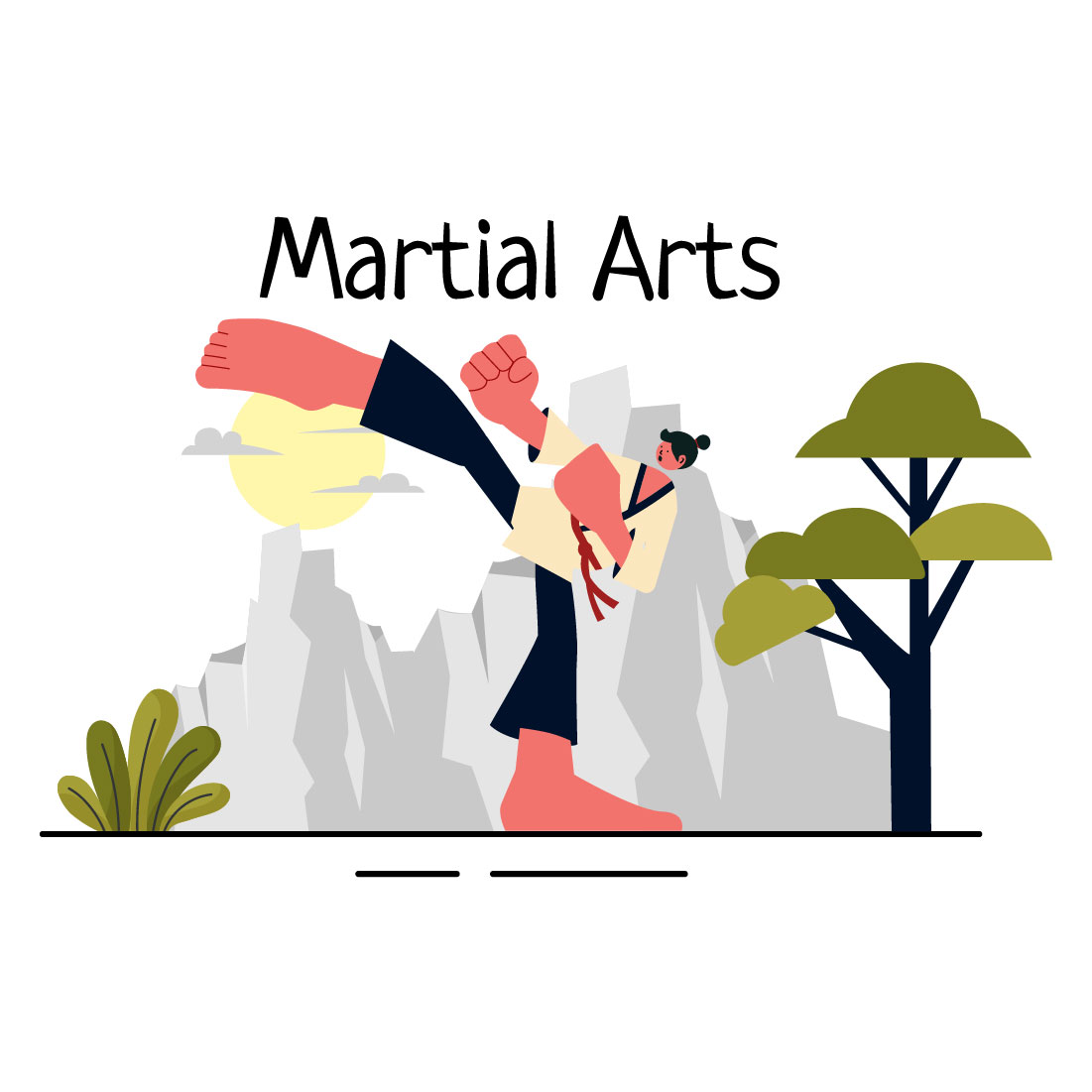 9 Martial Arts Vector Illustration preview image.