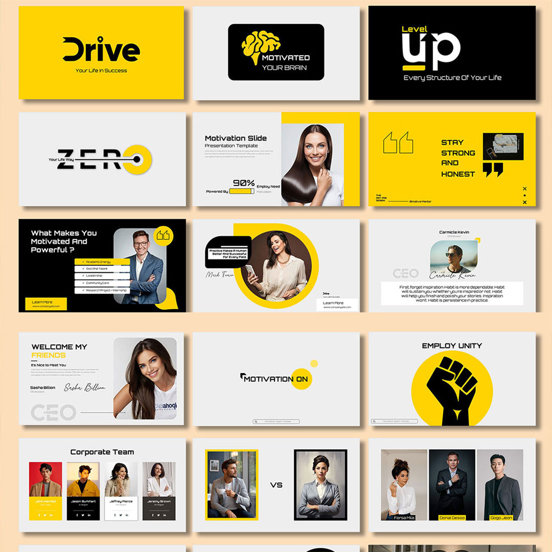 Motivated Keynote Corporate Template preview image.