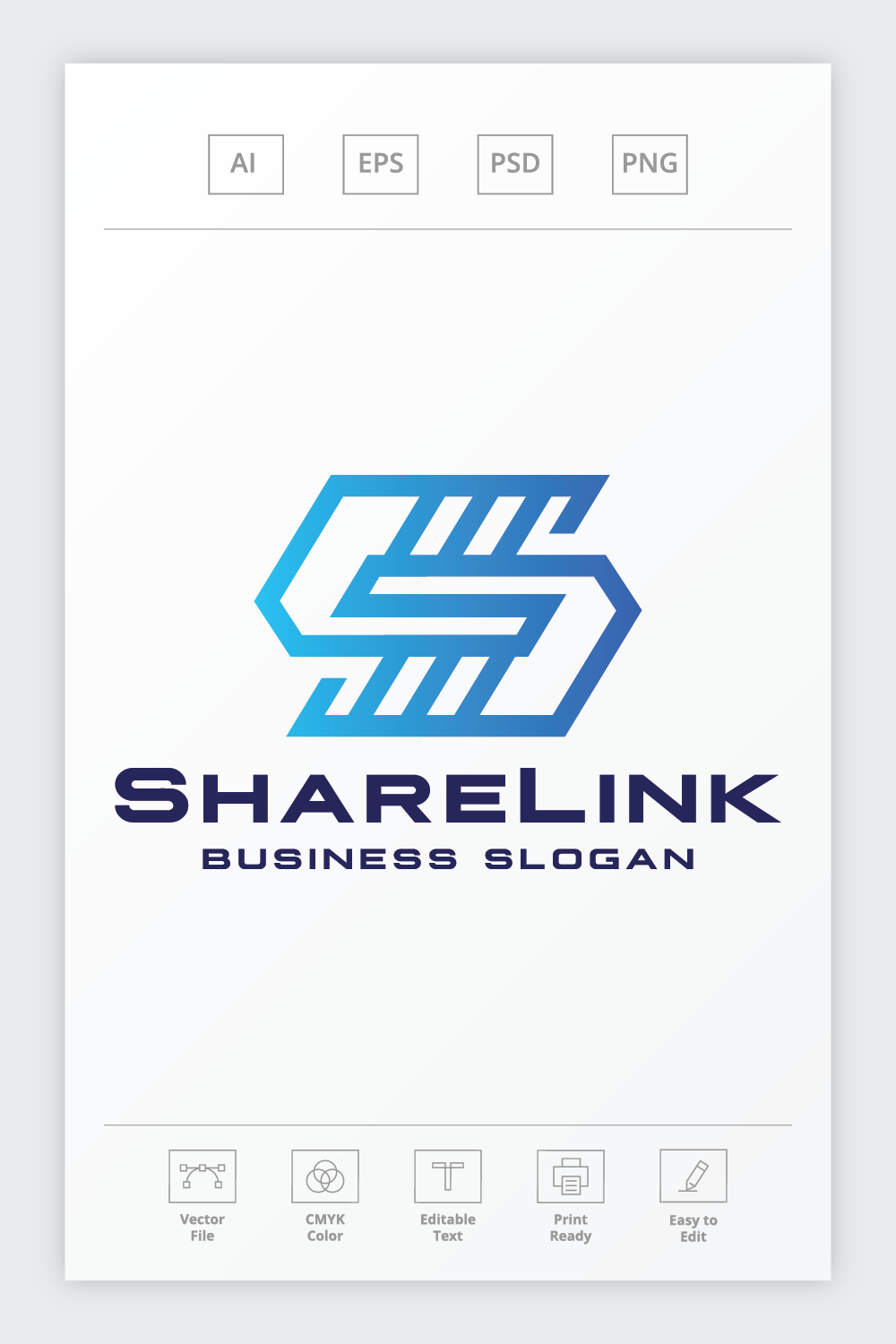 Share Link Letter S Logo pinterest preview image.