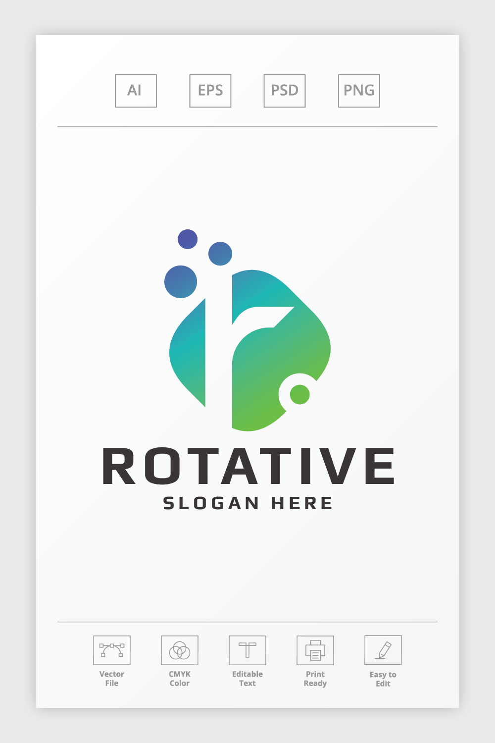 Rotative Letter R Logo pinterest preview image.