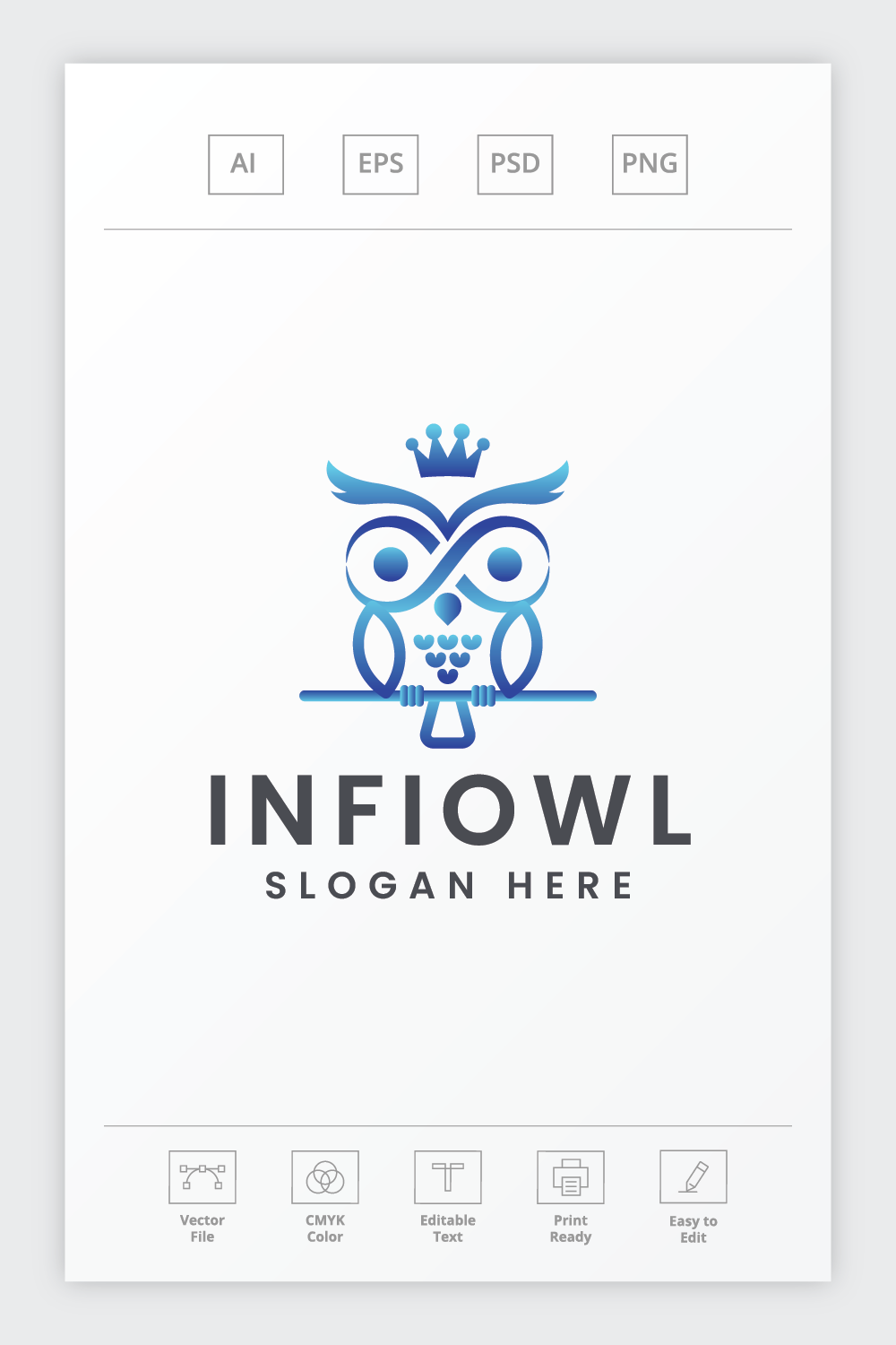 Infinity Owl Media Logo pinterest preview image.