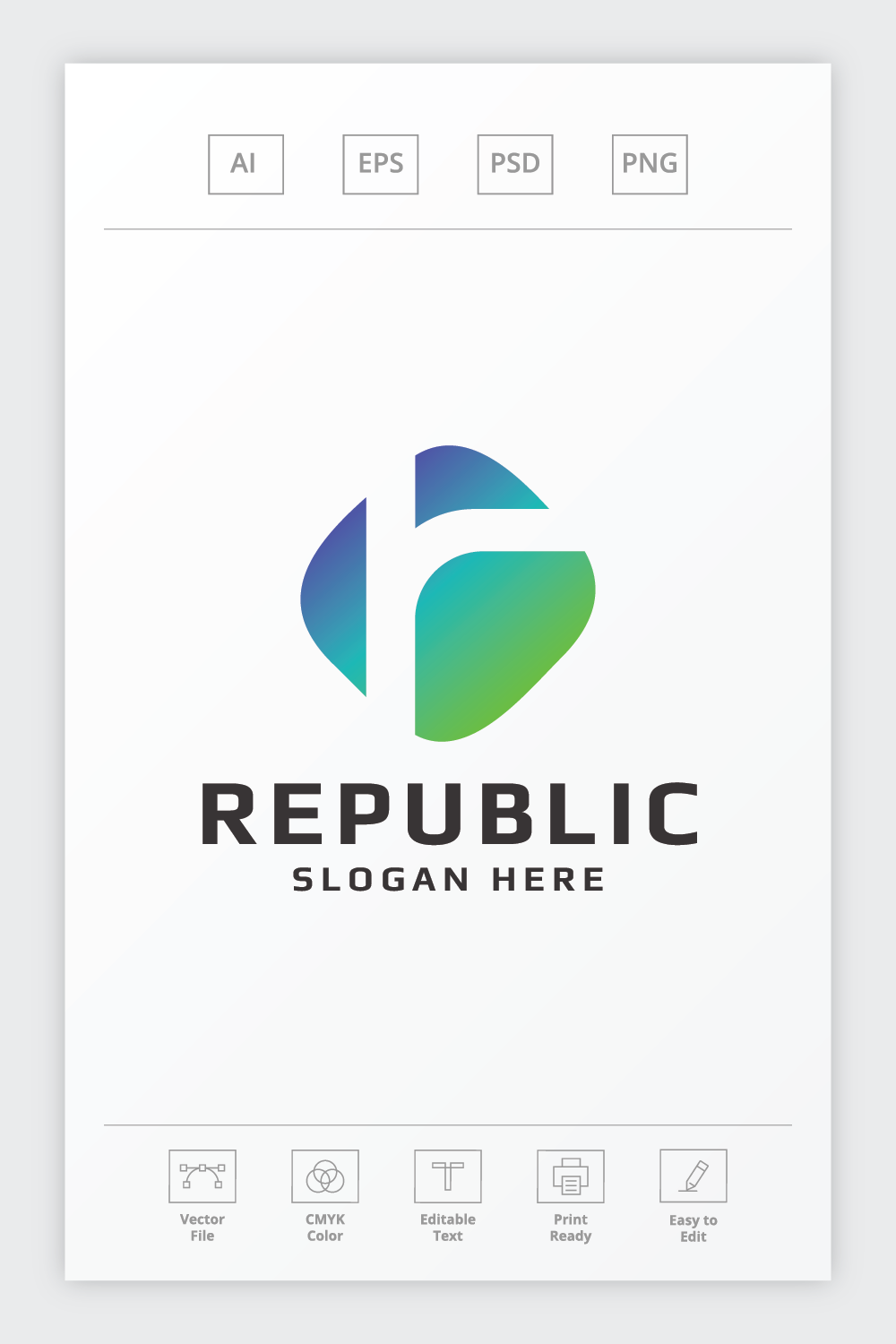 Republic Letter R Logo pinterest preview image.