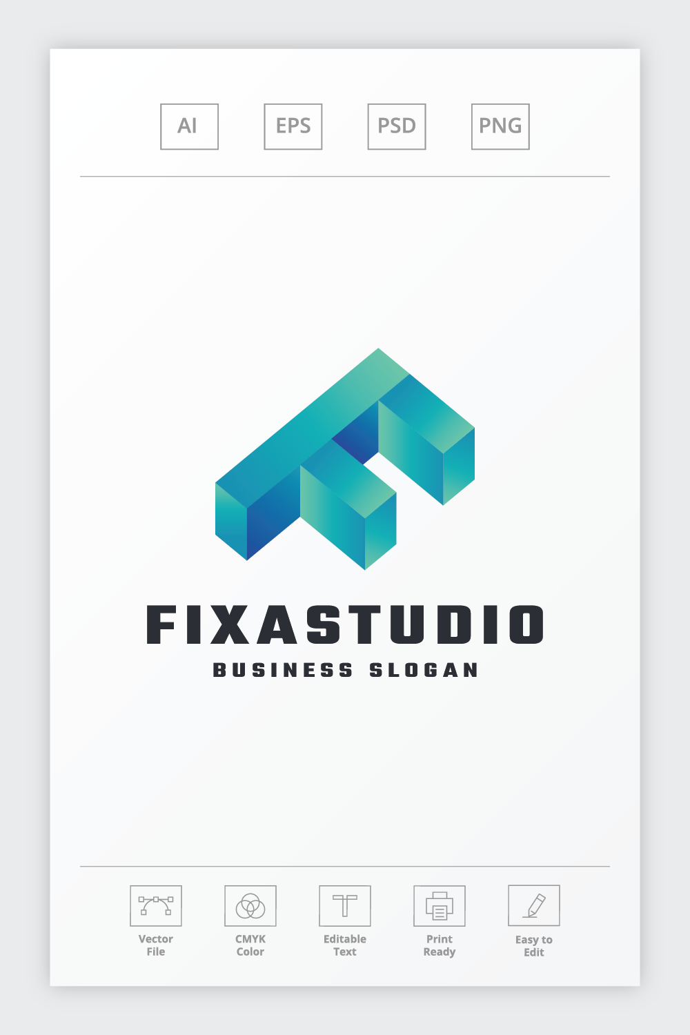 Fixa Studio Letter F Logo pinterest preview image.