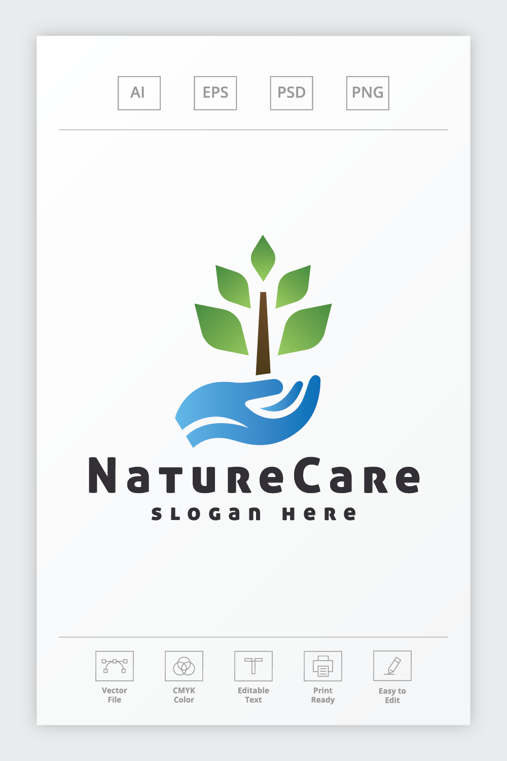 Nature Care and Green Care Logo pinterest preview image.