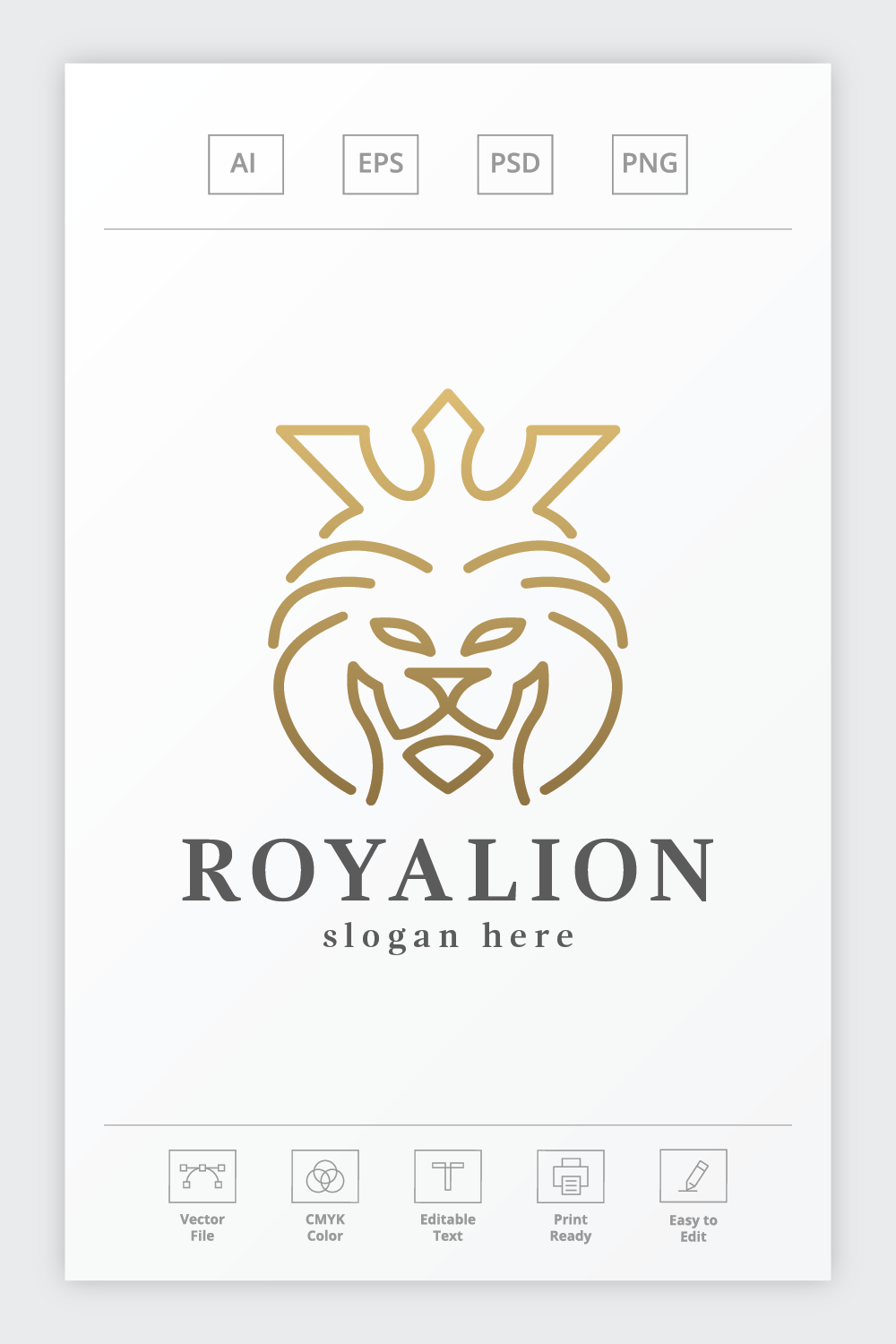 Royal Lion Brand Logo pinterest preview image.