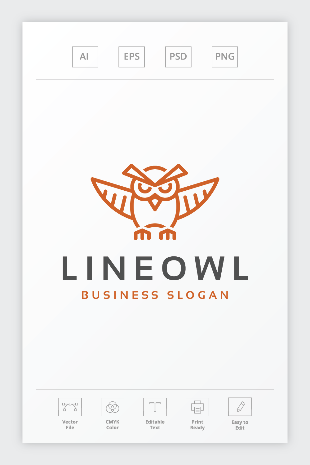 Line Smart Owl Logo pinterest preview image.