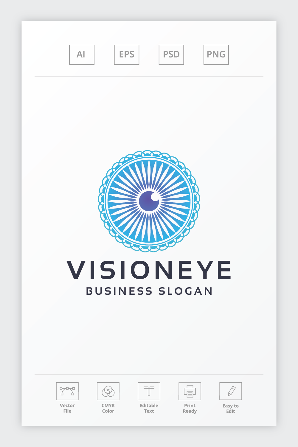 Vision Eye Lens Logo pinterest preview image.