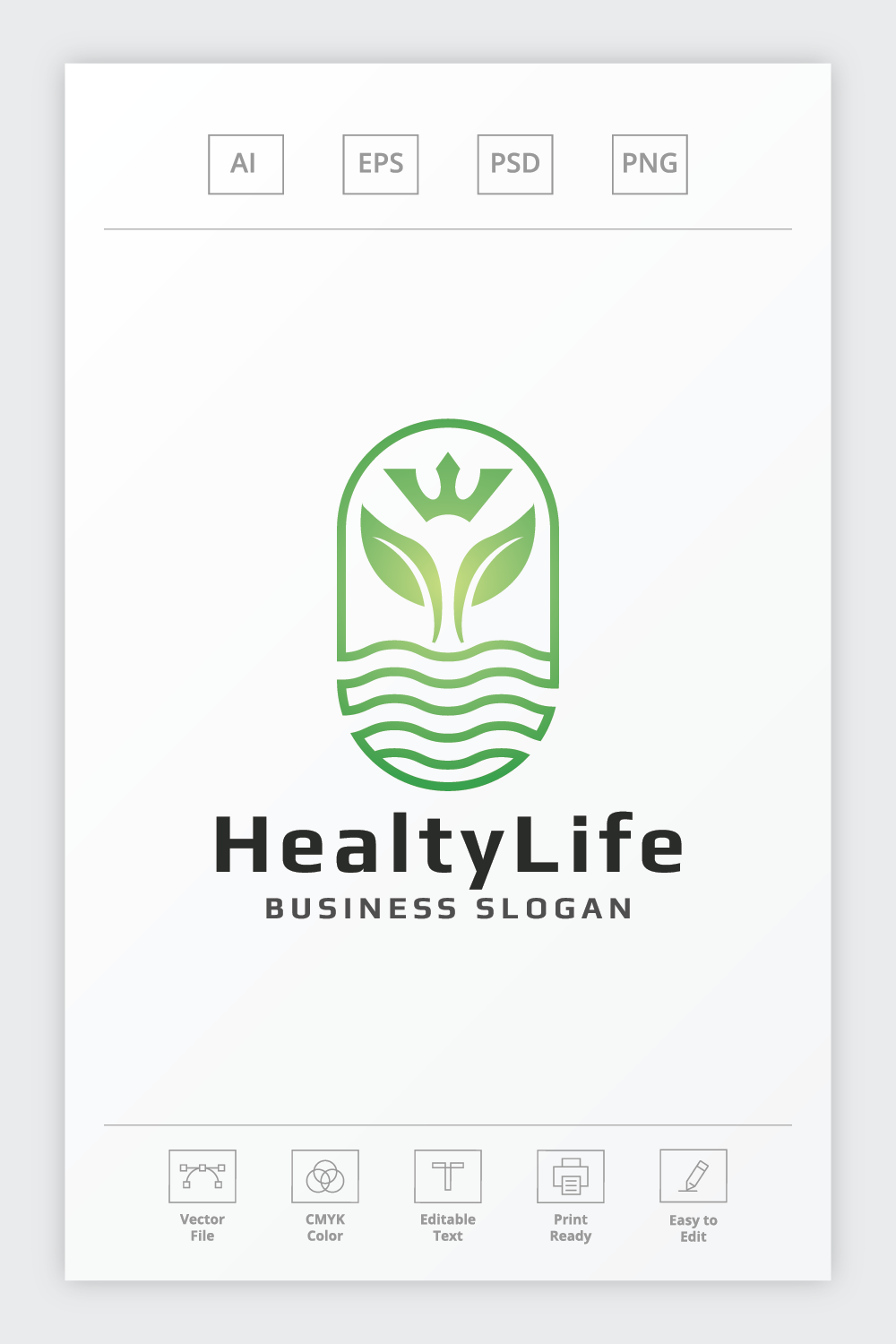 Healthy Life - Wellness & Medical Logo pinterest preview image.