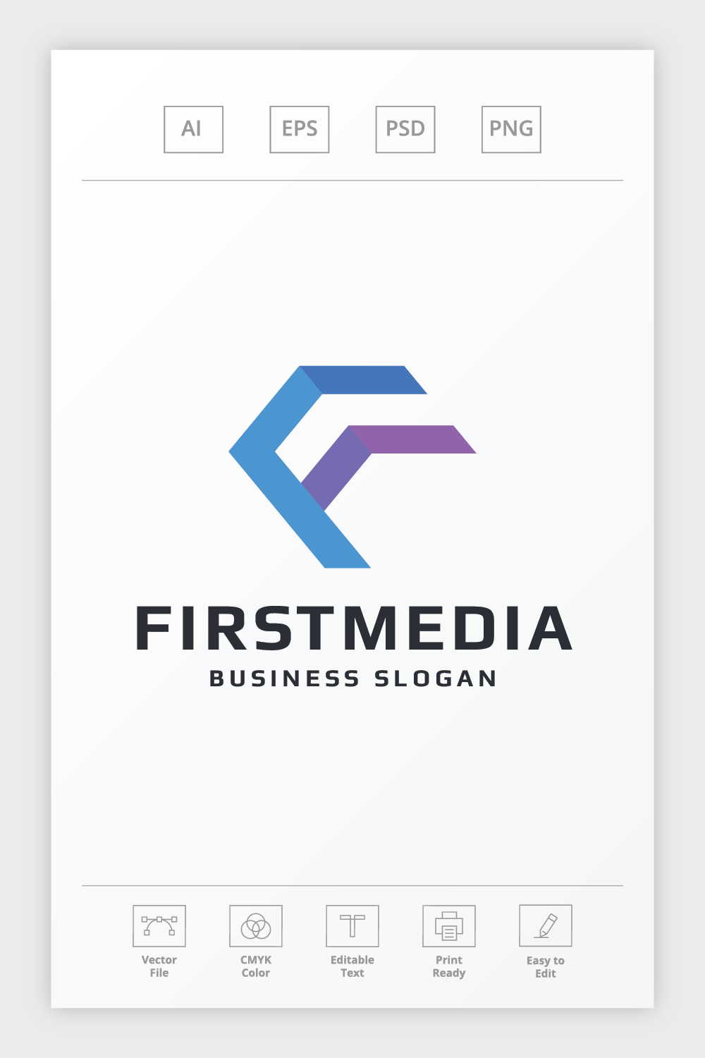 First Media Letter F Logo pinterest preview image.