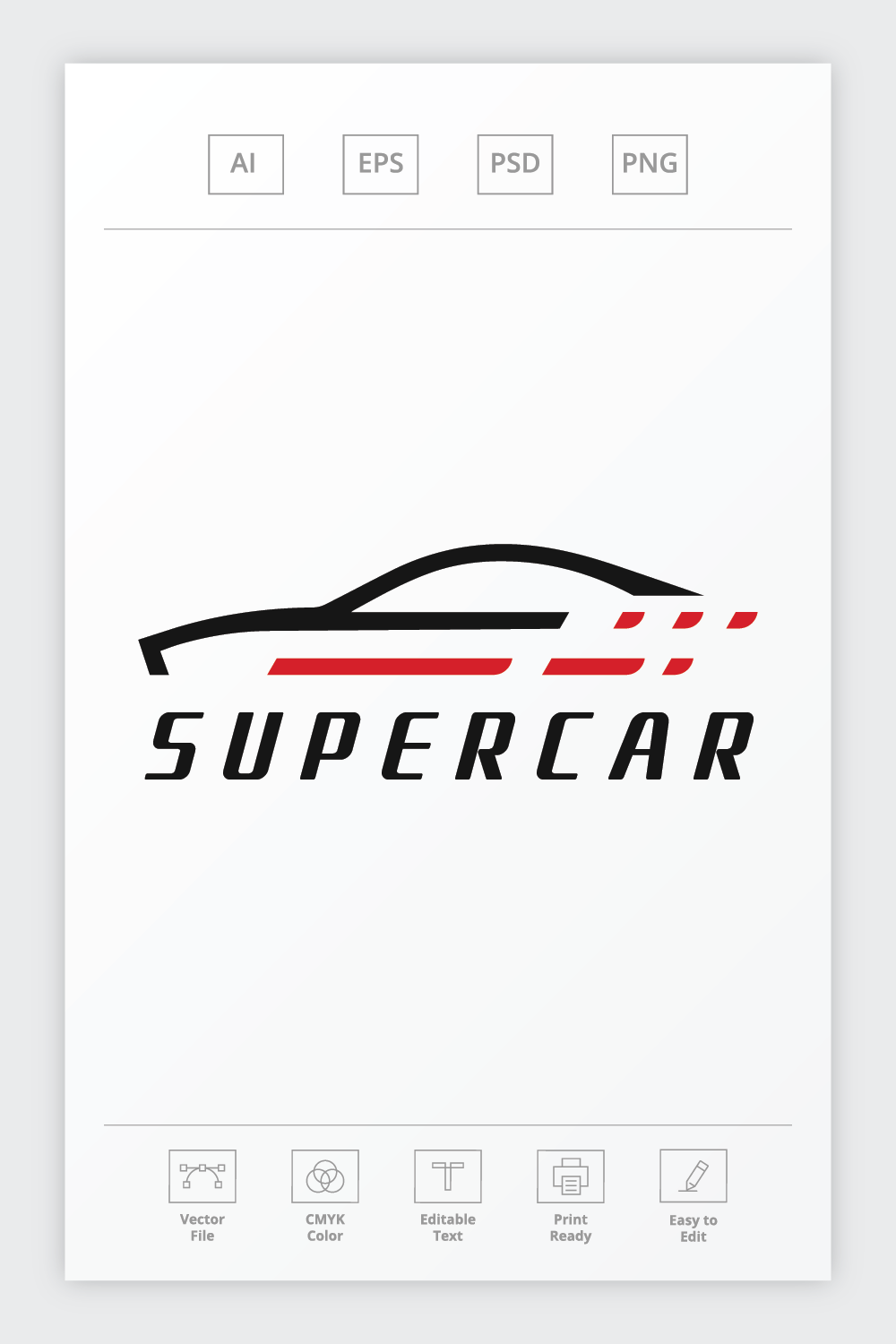 Speed Super Car Logo pinterest preview image.