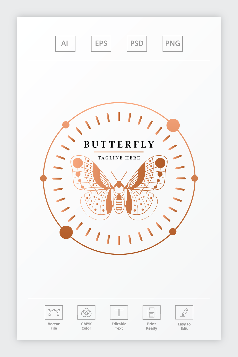 Line Butterfly Pro Logo pinterest preview image.