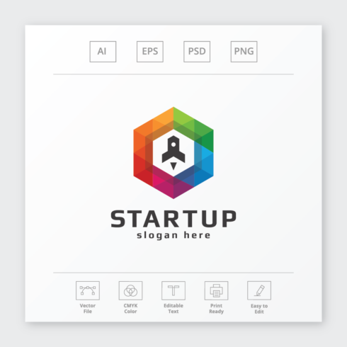 Startup Launch Cube Logo cover image.