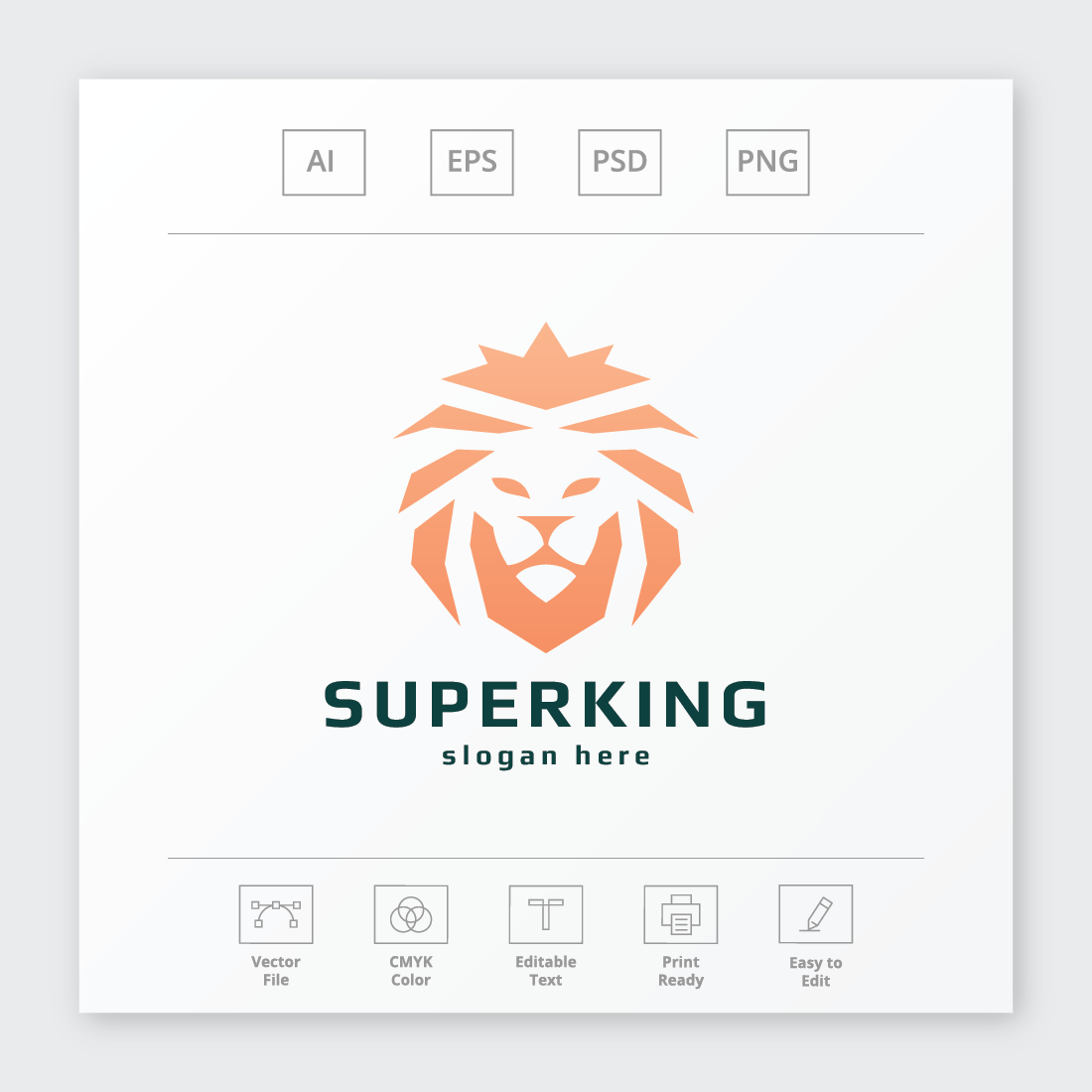 Super King Lion Logo preview image.