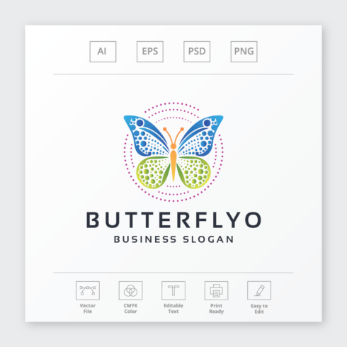 Elegant Dots Butterfly Logo cover image.