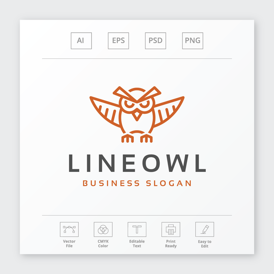 Line Smart Owl Logo preview image.