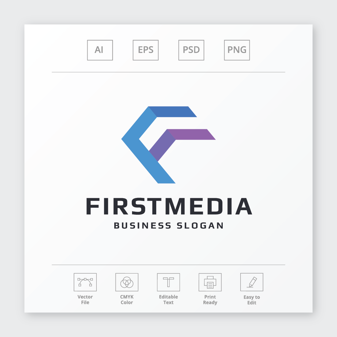 First Media Letter F Logo preview image.