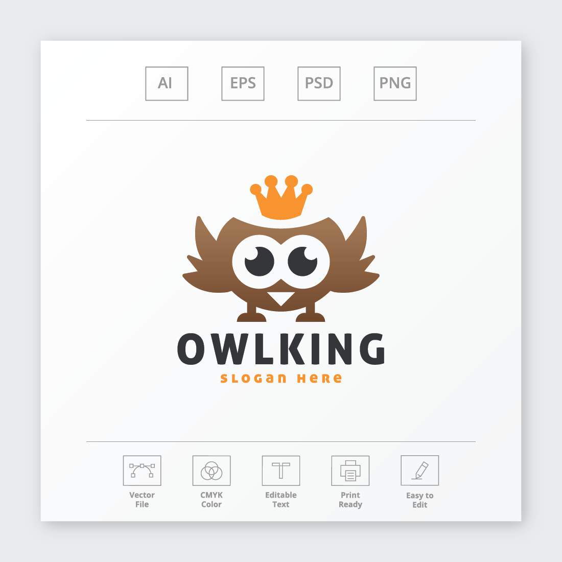 Owl King Bird Logo preview image.