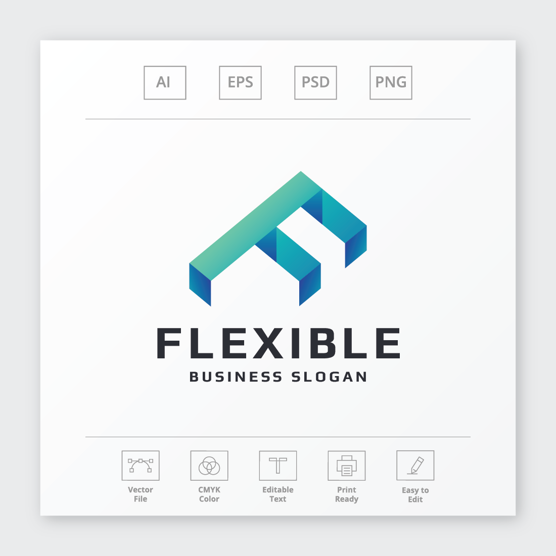 Flexible Letter F Logo preview image.