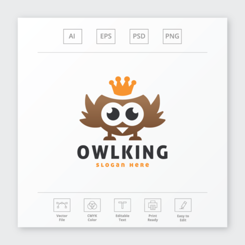 Owl King Bird Logo cover image.