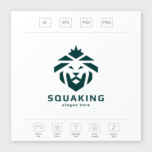 Squa King Lion Head Logo cover image.