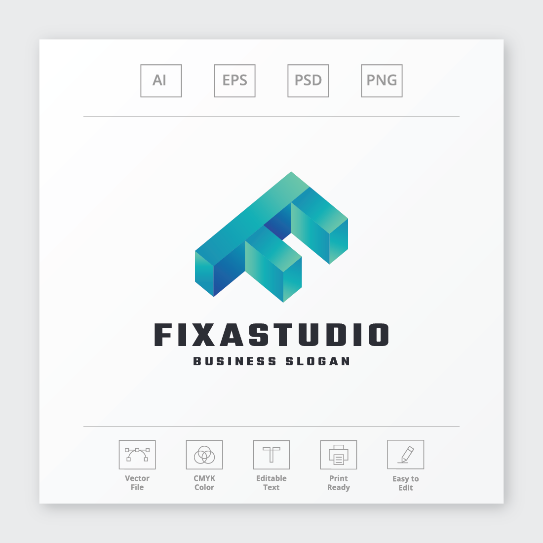 Fixa Studio Letter F Logo preview image.