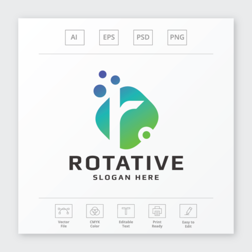 Rotative Letter R Logo cover image.