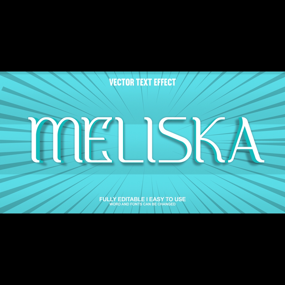 Fully Editable Vector 3D Text Effect preview image.