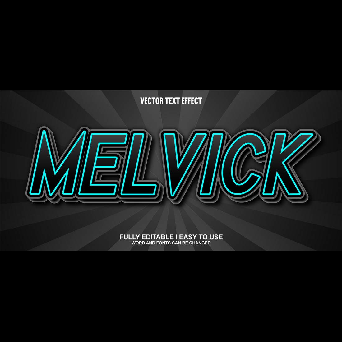 Fully Editable Vector 3D Text Effect cover image.