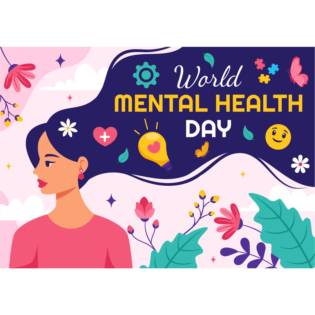 13 World Mental Health Day Illustration preview image.