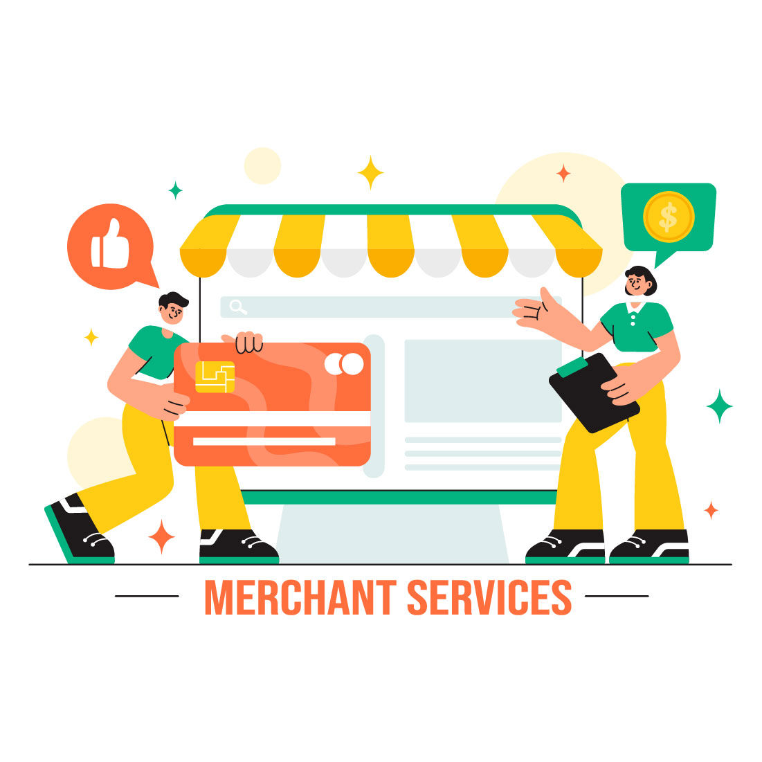 15 Merchant Services Illustration preview image.