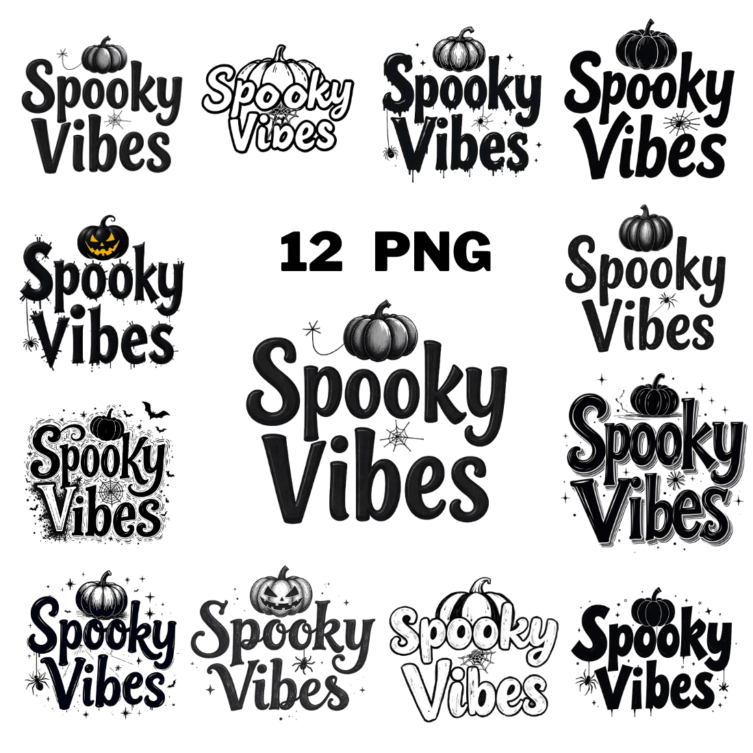 Spooky Vibes Clipart Bundle cover image.