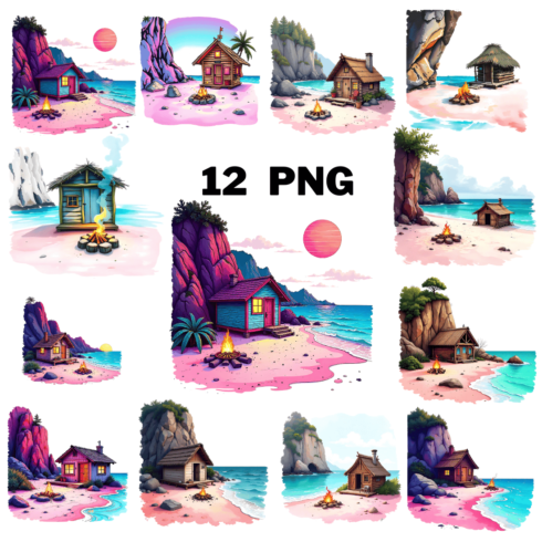 Beachside Serenity Sublimation Clipart Bundle cover image.