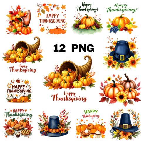 Colorful Thanksgiving Day T-shirt Design cover image.