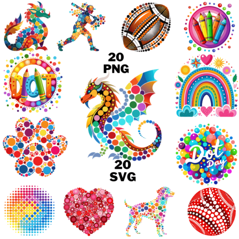 Colorful Dot Day clipart Bundle cover image.