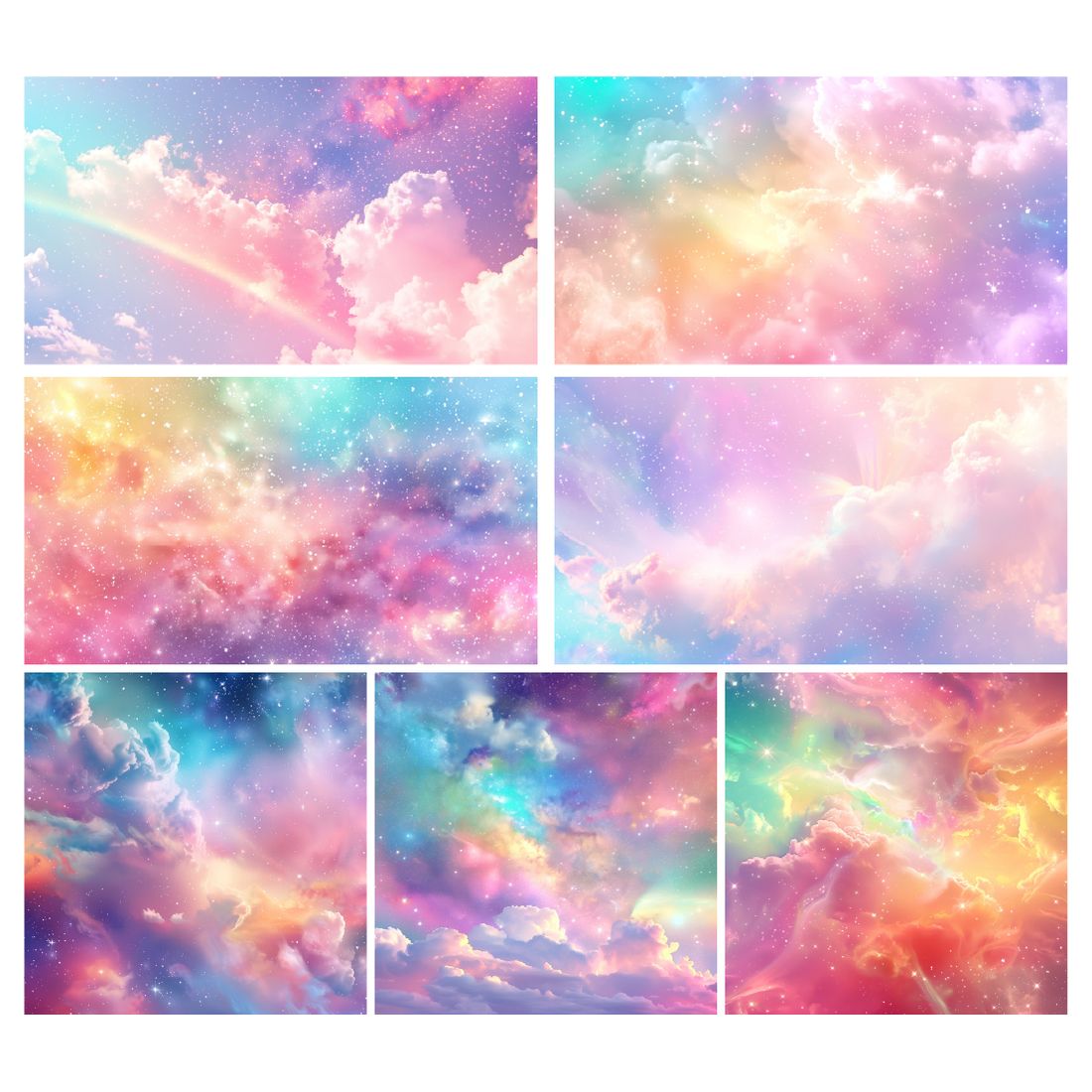 A set of galactic sky backgrounds preview image.