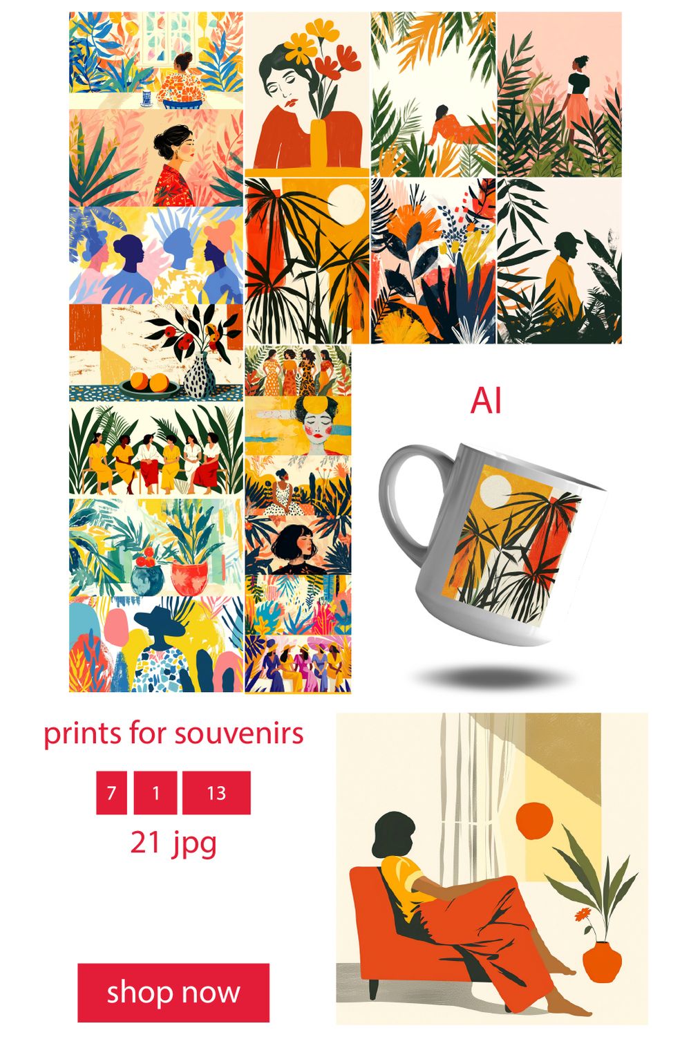 prints for souvenirs with plants and people pinterest preview image.