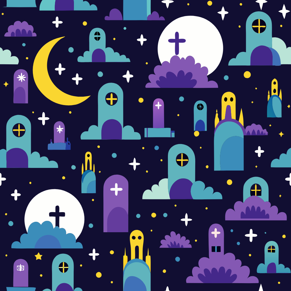 moonlit cemetery pattern 499