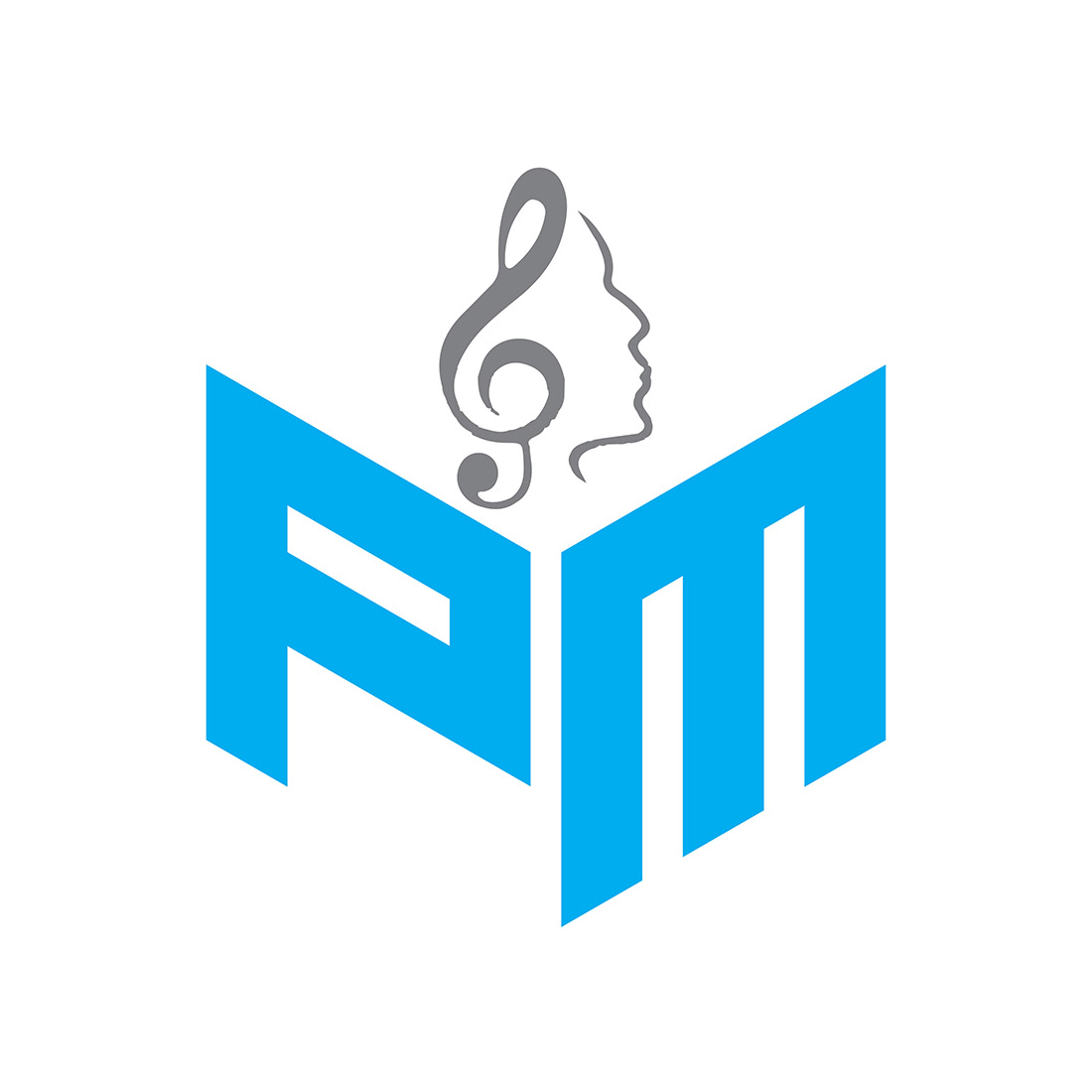 Music Logo or Icon Design Vector Image Template preview image.