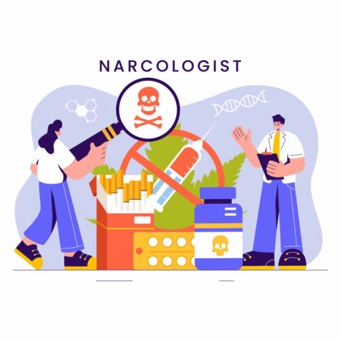 9 Narcologist Vector Illustration cover image.