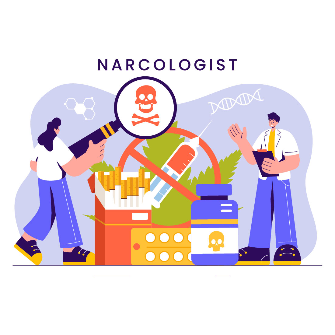 9 Narcologist Vector Illustration cover image.