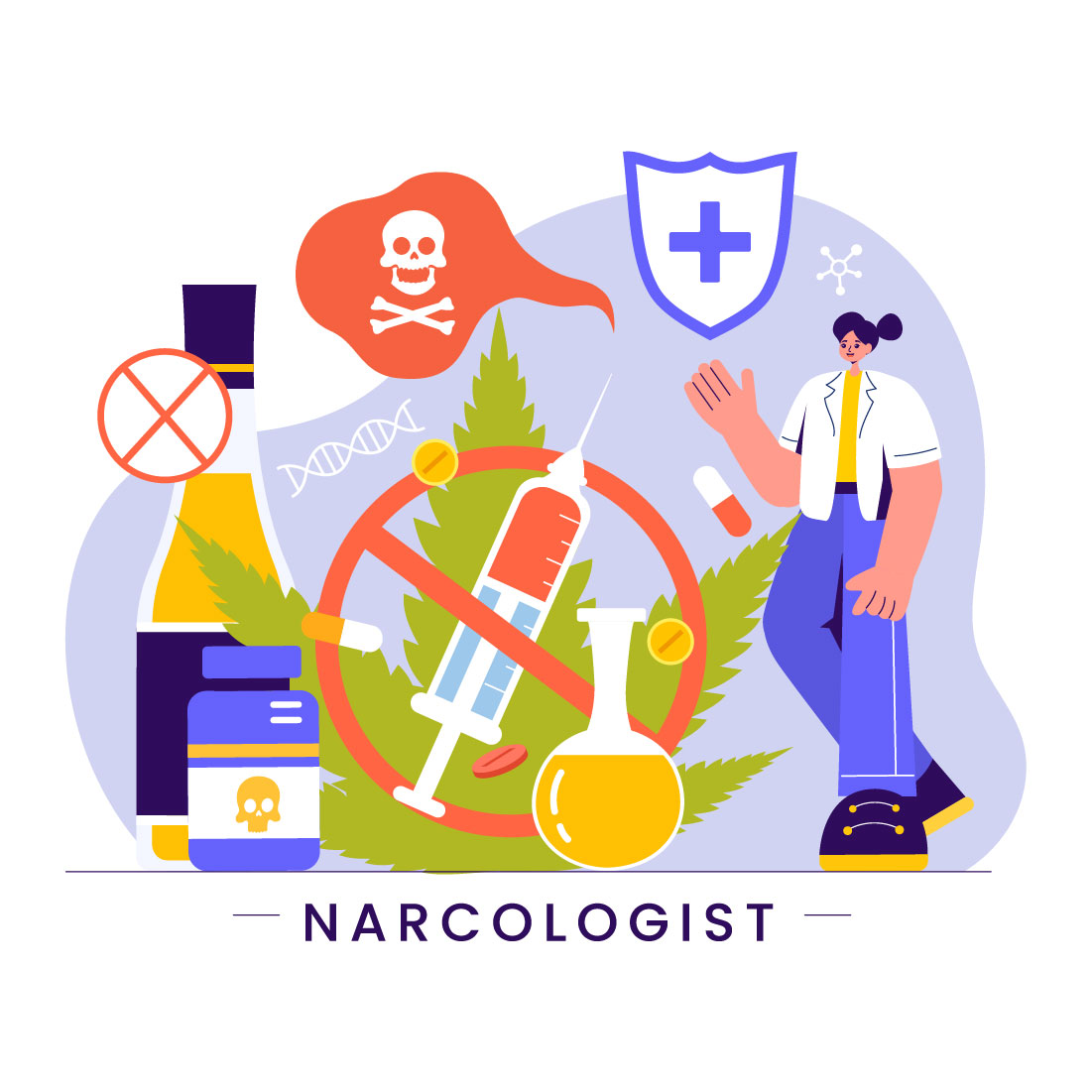 9 Narcologist Vector Illustration preview image.