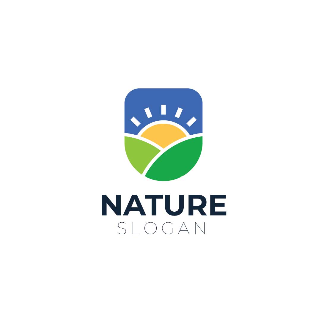 Initial Nature Sunny Green Field Logo design preview image.