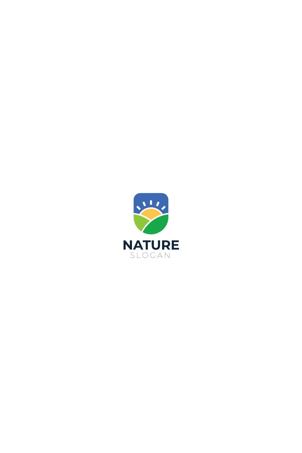 Initial Nature Sunny Green Field Logo design pinterest preview image.