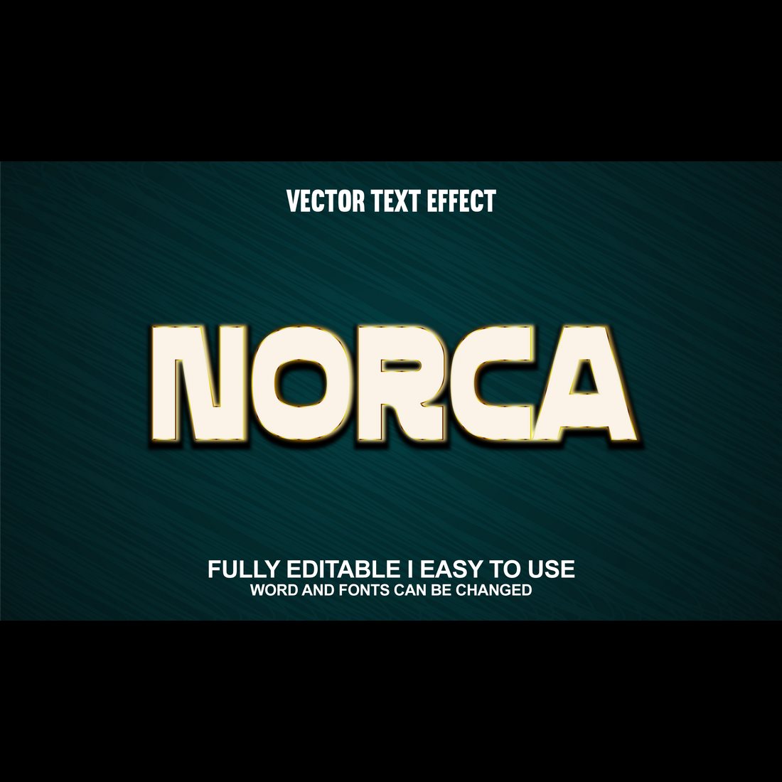 Fully Editable Vector 3D Text Effect cover image.